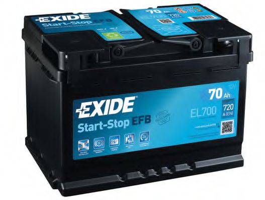 Аккумулятор exide start-stop efb 12v 70ah 760a  арт. EL700
