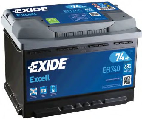 Аккумулятор exide excell 12v 74ah 680a  арт. EB740