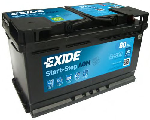 Аккумулятор exide start-stop agm 12v 80ah 800a  арт. EK800