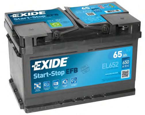 Акумулятор 65Ah-12v Exide EFB (278х175х175),R,EN650  арт. EL652