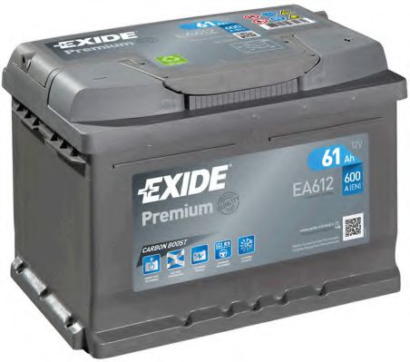 Аккумулятор exide premium 12v 61ah 600a  арт. EA612