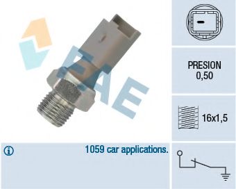Датчик тиску масла (0,5Бар  1 pin  сірий) VOLVO C30, C70 II, S40 II, S60 II, S80 II, V50, V60 I, V70 III, XC70 II  CITROEN BERLINGO, BERLINGO MULTISPACE, BERLINGO/MINIVAN, C1, C1 II 1.0-3.0 06.89-  арт. 12640
