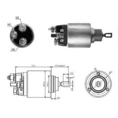 MEATDORIA DB Втягуюче реле стартера 124 T-Model 300 TE 4-matic -93, S-CLASS (W126) 260 SE (126.020) -91  арт. 46061