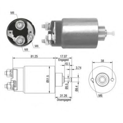 MEATDORIA FORD Магнітний перемикач стартера COUGAR 2.5 V6 24V 00-01, FOCUS I 1.8 TDCi 01-04, MAZDA TRIBUTE 2.0 4WD 00-08, JAGUAR X-TYPE I 2.2 D 05-09  арт. 46082