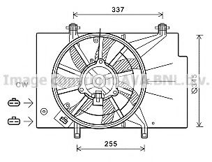 AVA FORD Вентилятор радіатора B-Max, Fiesta VI 1.25/1.6 08-  арт. FD7559