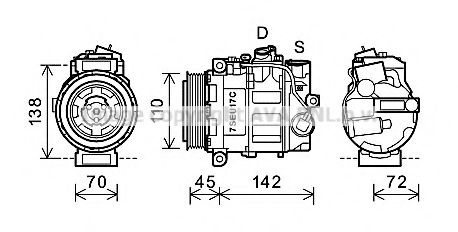 AVA DB Компресор кондиціонера W203, CL203, S203, C209  арт. MSAK615