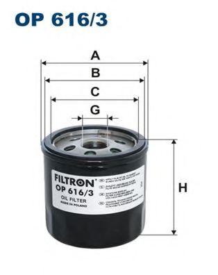 FILTRON фільтр мастила VW Golf VII 1.2/1.4,Audi,Skoda Octavia 11- (78*77*71/62)  арт. OP6163