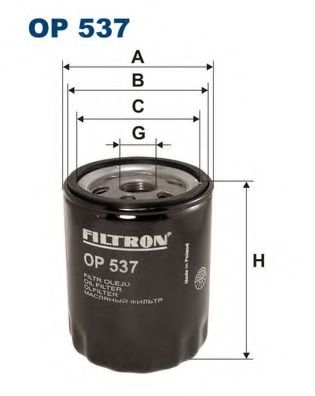 FILTRON ALFA ROMEO фільтр масл. 164 2.0 6V, Turbo 9/90-, FIAT, LANCIA(96.5*76.5*71.5/62.5)  арт. OP537