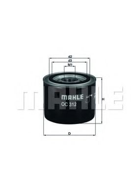 Фильтр масляный Mahle  арт. OC312