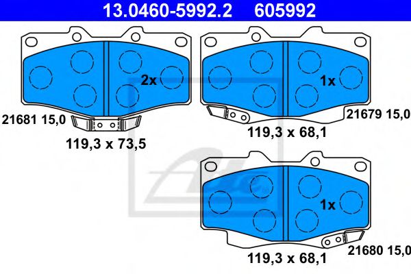 Колодки гальмівні дискові комплект JAPANPARTS арт. 13046059922