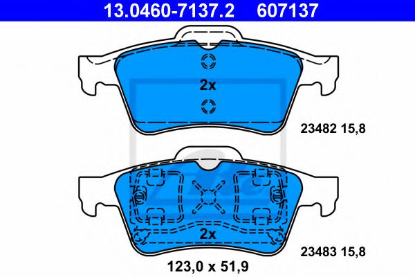 Комплект гальмівних колодок задн , NISSAN PRIMERA  RENAULT ESPACE IV, LAGUNA II, MEGANE II, VEL SATIS 1.4-3.5 03.01- BOSCH арт. 13046071372