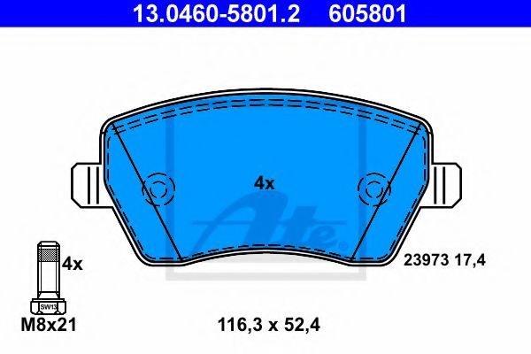 Колодки гальмівні дискові, к-кт JAPANPARTS арт. 13046058012