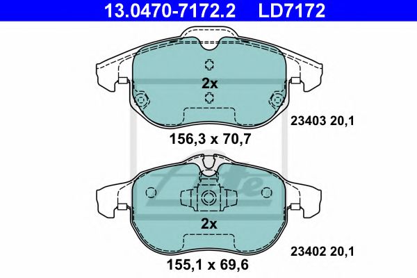 Керамічні гальмівні колодки передн , CHEVROLET VECTRA  FIAT CROMA, CROMA/KOMBI  OPEL ASTRA H, ASTRA H GTC, SIGNUM, VECTRA C, VECTRA C GTS, ZAFIRA B  SAAB 9-3, 9-3X 1.6-3.2 02.98-02.15  арт. 13047071722