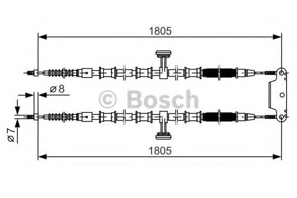 BOSCH  OPEL трос ручного гальма Vectra SW 02-,Signum 04-  арт. 1987477907