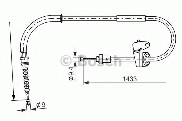 BOSCH BMW трос ручного гальма лів. MINI 1,4-1,6 01-.  арт. 1987482231