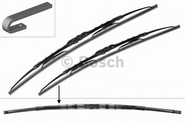 Комплект склоочисників BOSCH / каркасні / 600 • 530 мм. /  арт. 3397001801
