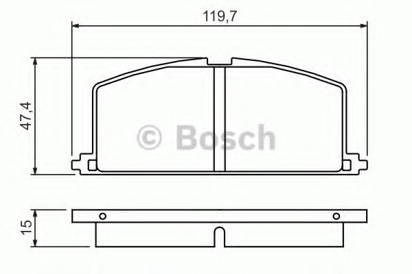BOSCH гальмівні колодки перед.TOYOTA Carina II, Corolla, Camry, Corona 1,3-2  арт. 0986468701