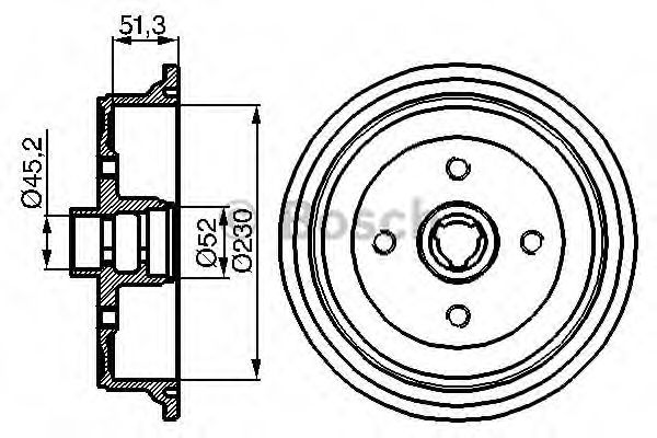 BOSCH AUDI гальмівний барабан 80 91-  арт. 0986477029