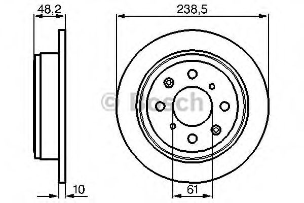 BOSCH диск гальмівний задній ROVER 200 1.8i 16V Vi HONDA Accord,Civic  арт. 0986478350