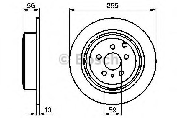 BOSCH PEUGEOT Диск гальмівний задній 806 CITROEN, FIAT  арт. 0986478435