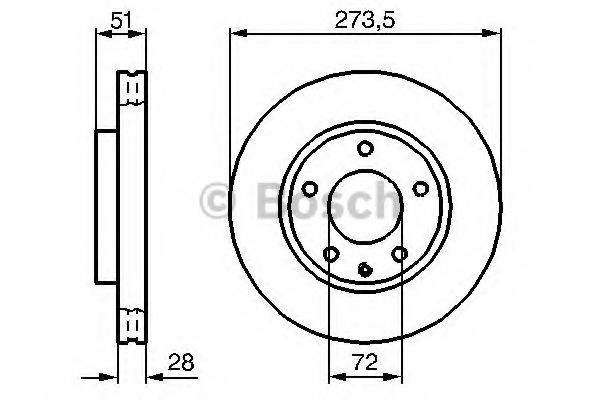 BOSCH MAZDA диск гальмівний передній XEDOS 2.0-2.5I 94-  арт. 0986479016