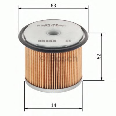 BOSCH N1028 H=53mm фільтр паливний диз. вкладиш CITROEN 1,8-2,5D RENAULT 1,6-2,4D: Rapid, Master PEUGEOT FIAT  арт. 1457431028