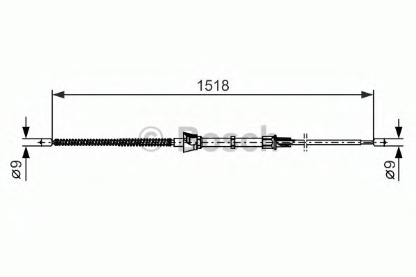 BOSCH  SEAT трос ручного гальма задн. 1520/825 мм Mii 1.0 11-, SKODA CITIGO 1.0 11-  арт. 1987482375