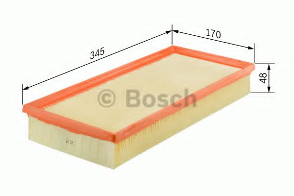 BOSCH S3276 фільтр повітряний MITSUBISHI Carisma -03 VOLVO S40/V40 95-04 (170*48*345)  арт. 1457433276