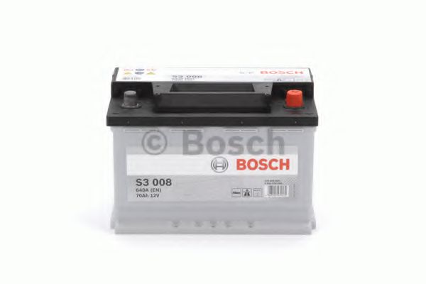 BOSCH S3 Акумулятор 12В/ 70А-год./640А, 278*175*190, 16.5кг, (виводи -+)  арт. 0092S30080