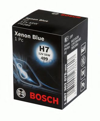 1987302075 BOSCH Лампа H7 12V 55W PX26D XenonBlue  арт. 1987302075