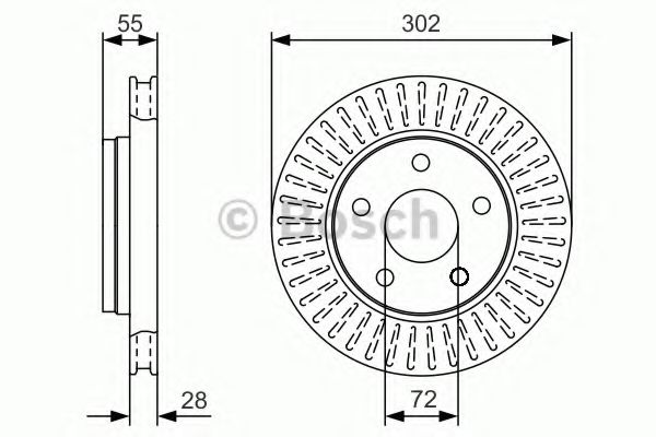 BOSCH диск гальм. передн. Jeep Wrangler 07-  арт. 0986479C38