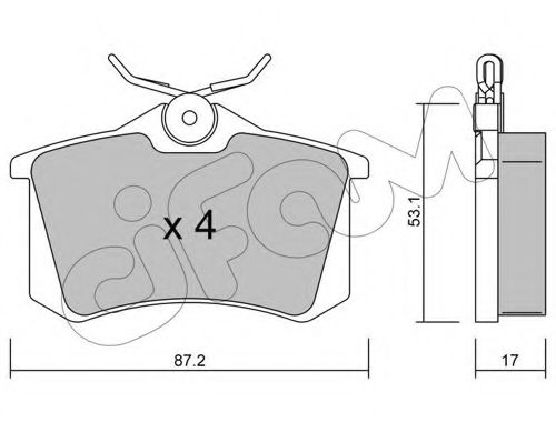 CIFAM VW Тормозные колодки задн.Audi A1/3/4/6/8,Caddy III,Golf IV,V,VI,Passat,Skoda Fabia I,II,III,Karoq,Octavia,Rapid ABS арт. 8221001