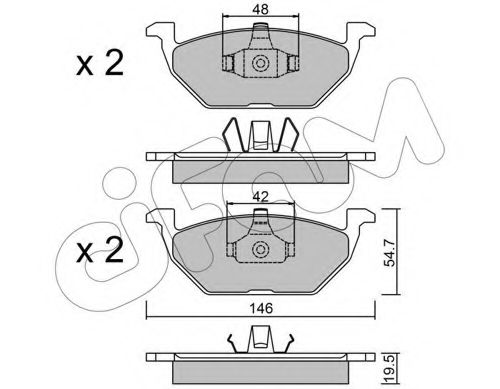 CIFAM VW Колодки торм.передн.Golf-IV 1.6/1.9TD,Audi A3  арт. 8222111