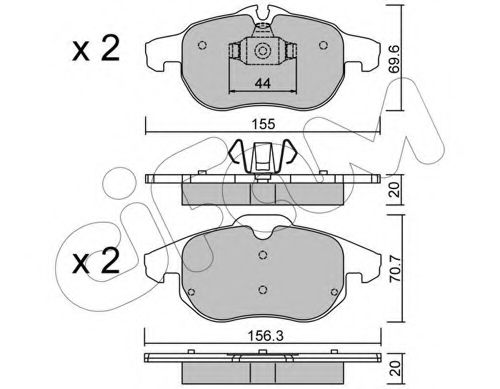 CIFAM OPEL Тормозные колодки передн.Vectra C, Astra H, Zafira B FIAT Croma 05- SAAB 9-3  арт. 8225400