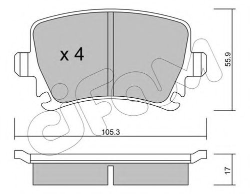 CIFAM VW гальмівні колодки задн. Audi A3 03-Golf V, Caddy III, TouranSkoda Octavia ABS арт. 8225530