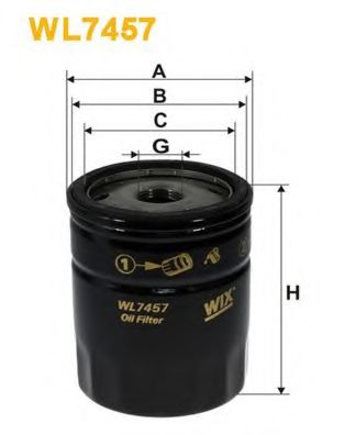 Фильтр масляный JAPANPARTS арт. WL7457