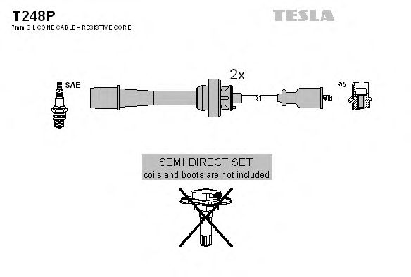 Провода высоковольтные (к-кт) Mazda 323 VI 2.0i (T248P) TESLA BLATNA  арт. T248P