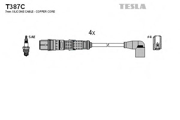 Провода высоковольтные (к-кт) VW POLO IV 1.6i (T387C) TESLA BLATNA  арт. T387C