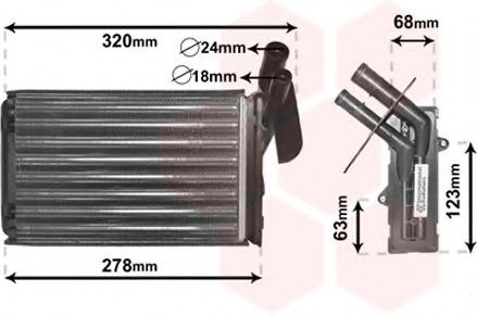 Радіатор пічки THERMOTEC арт. 43006048