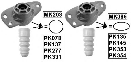 MONROE VW захист аморт.задн.к-кт Audi A4,Q3,Skoda Octavia,SuperB,Passat,Touran  арт. PK137