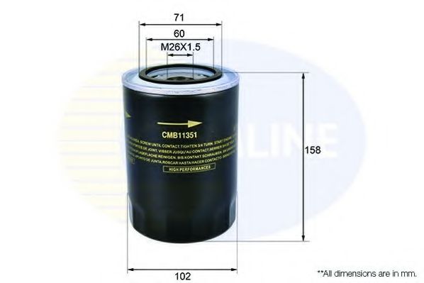 CMB11351 Comline - Фільтр оливи ( аналогWL7199/OC297 )  арт. CMB11351