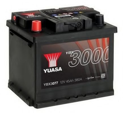 Акумулятор YUASA 12В 45Агод./380А YBX3000 SMF (L+ стандартні) 207x175x190 B13 (пусковий)  арт. YBX3077