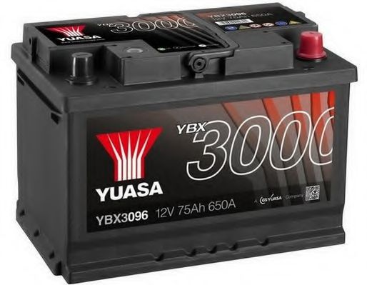 Акумулятор YUASA 12В 76Агод./680А YBX3000 SMF (R+ стандартні) 278x175x190 B13 (пусковий)  арт. YBX3096