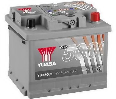 Акумулятор YUASA 12В 52Агод./520А YBX5000 Silver High Performance SMF (R+ стандартні) 207x175x175 B13 (пусковий)  арт. YBX5063