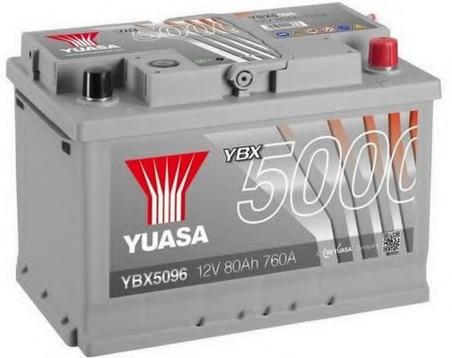 Акумулятор YUASA 12В 80Агод./740А YBX5000 Silver High Performance SMF (R+ стандартні) 278x175x190 B13 (пусковий)  арт. YBX5096