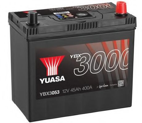 Акумулятор YUASA 12В 45Агод./400А YBX3000 SMF (R+ тонкі клеми (японські транспортні засоби) + стандартні клеми) 238x129x225 B00 (пусковий)  арт. YBX3053