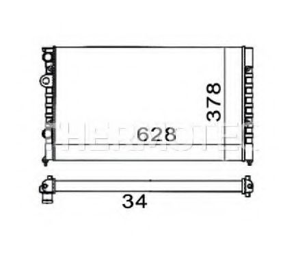 Радіатор двигуна (мкпп) SEAT AROSA, CORDOBA, CORDOBA VARIO, IBIZA II, INCA  VW CADDY II, GOLF III, LUPO I, PASSAT B3/B4, POLO, POLO III, POLO III CLASSIC, VENTO 1.0-2.9 06.91-07.05  арт. D7W030TT