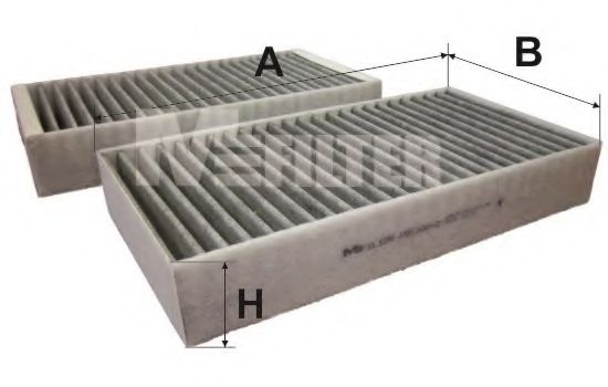 Фільтр салону MB GL, ML 06- вугільний (2шт.) (вир-во M-FILTER)  арт. K9110C2