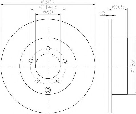 HELLA MITSUBISHI гальмівний диск задн.ASX,Outlander II 1.6/2.4 07-  арт. 8DD355115491