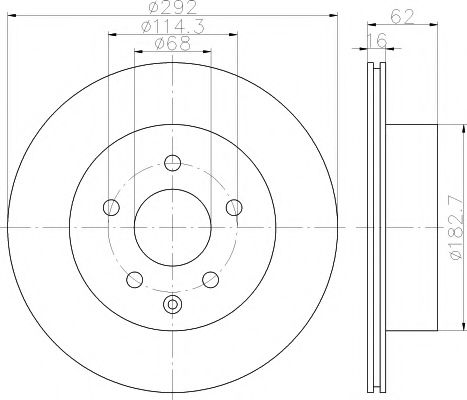 HELLA PRO NISSAN гальмівний диск задн. вентил. X-Trail,Qashqai,Renault Koleos  арт. 8DD355118711
